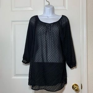 Jennifer Lopez Black Blouse Top Size L